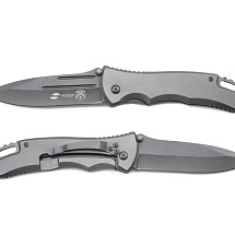 Нож складной Stinger, 102 мм, (серый), материал рукояти: нержавеющая сталь (серый)