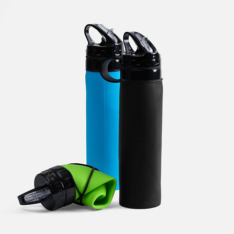 Складная бутылка для воды Langfossen, черная - рис 9.