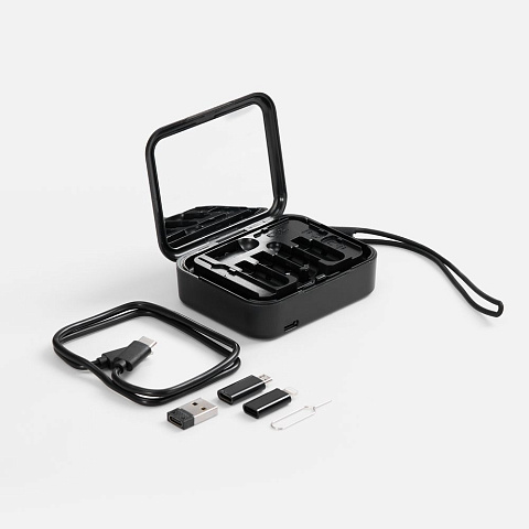 Набор для ухода за гаджетами с беспроводной зарядкой Rules, черный - рис 3.